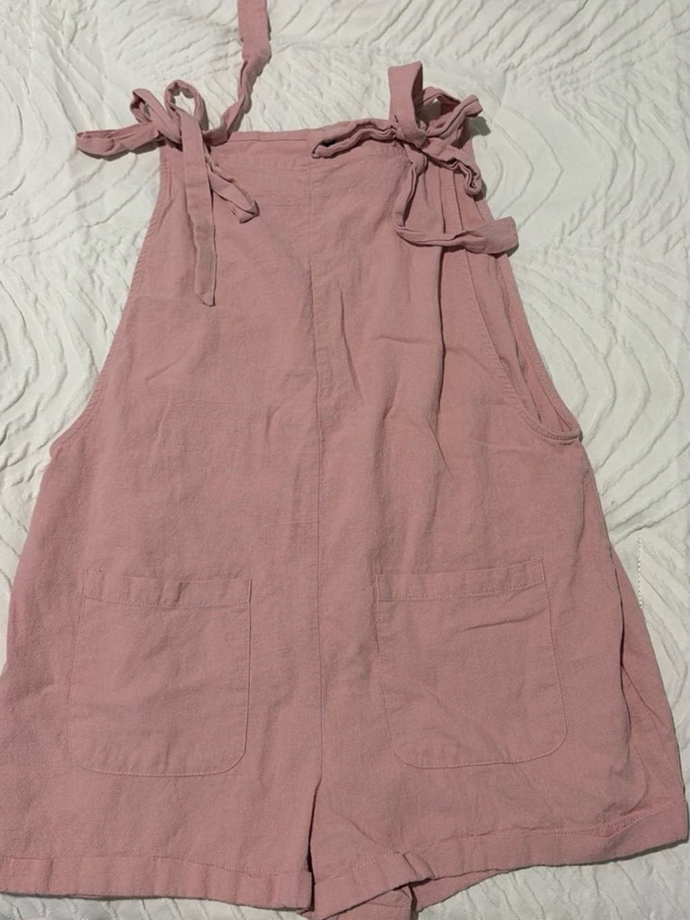 SHEIN Pink Tie-Strap Shorts Romper